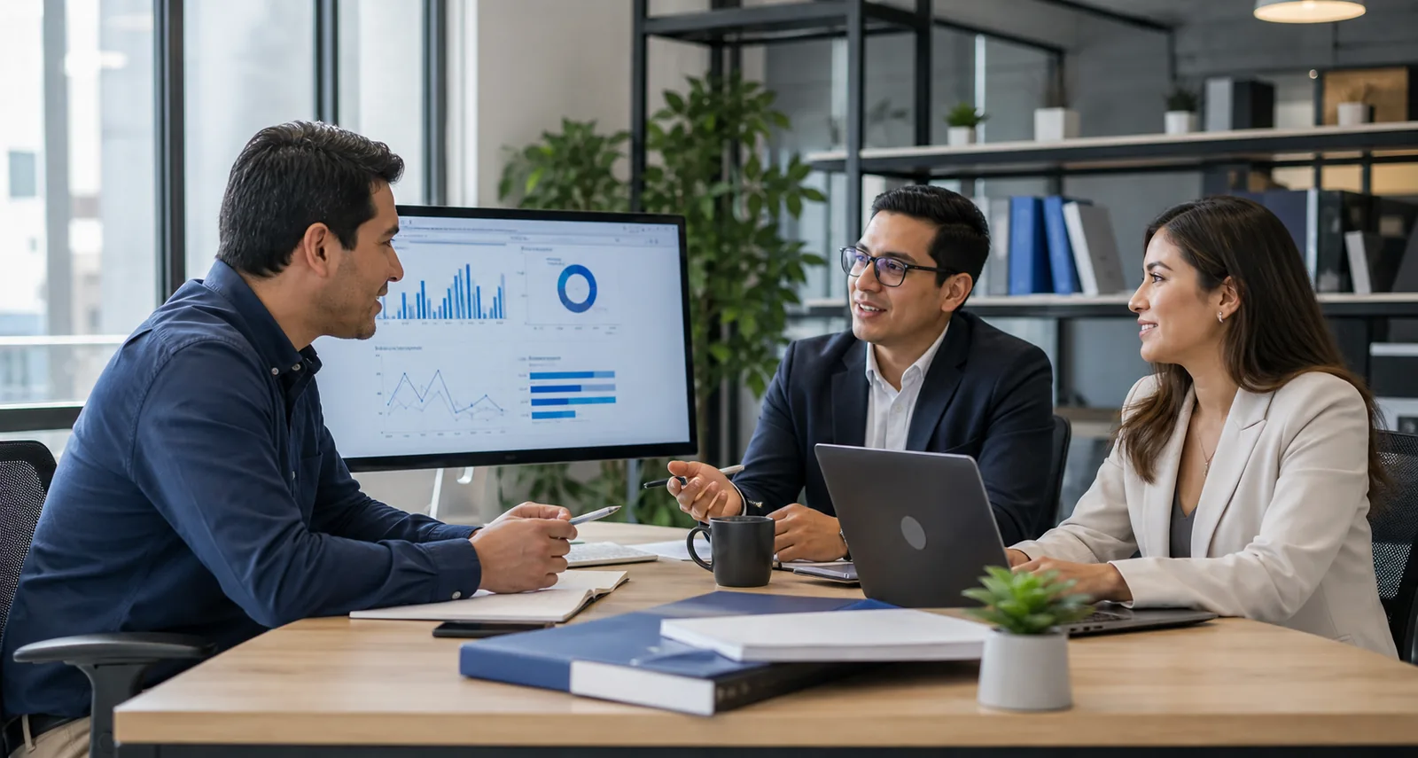 Equipo colaborando en la gestión contable de una empresa